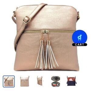 Solene Womens Light weight Medium Crossbody Purse with Tassel 10"L×10"W×1"D